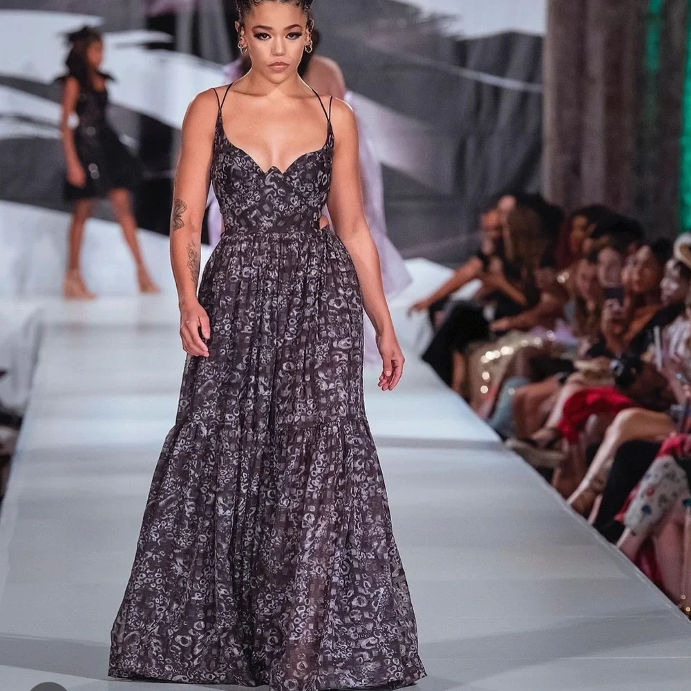 Lucia’s Sarto black brown dress corset backless size small - Picture 2 of 16